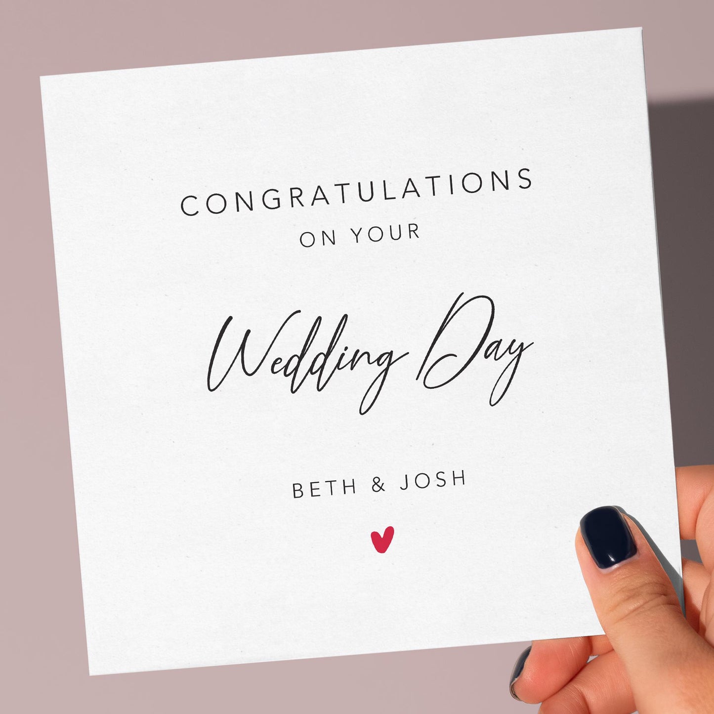 Simple elegant Personalised wedding card