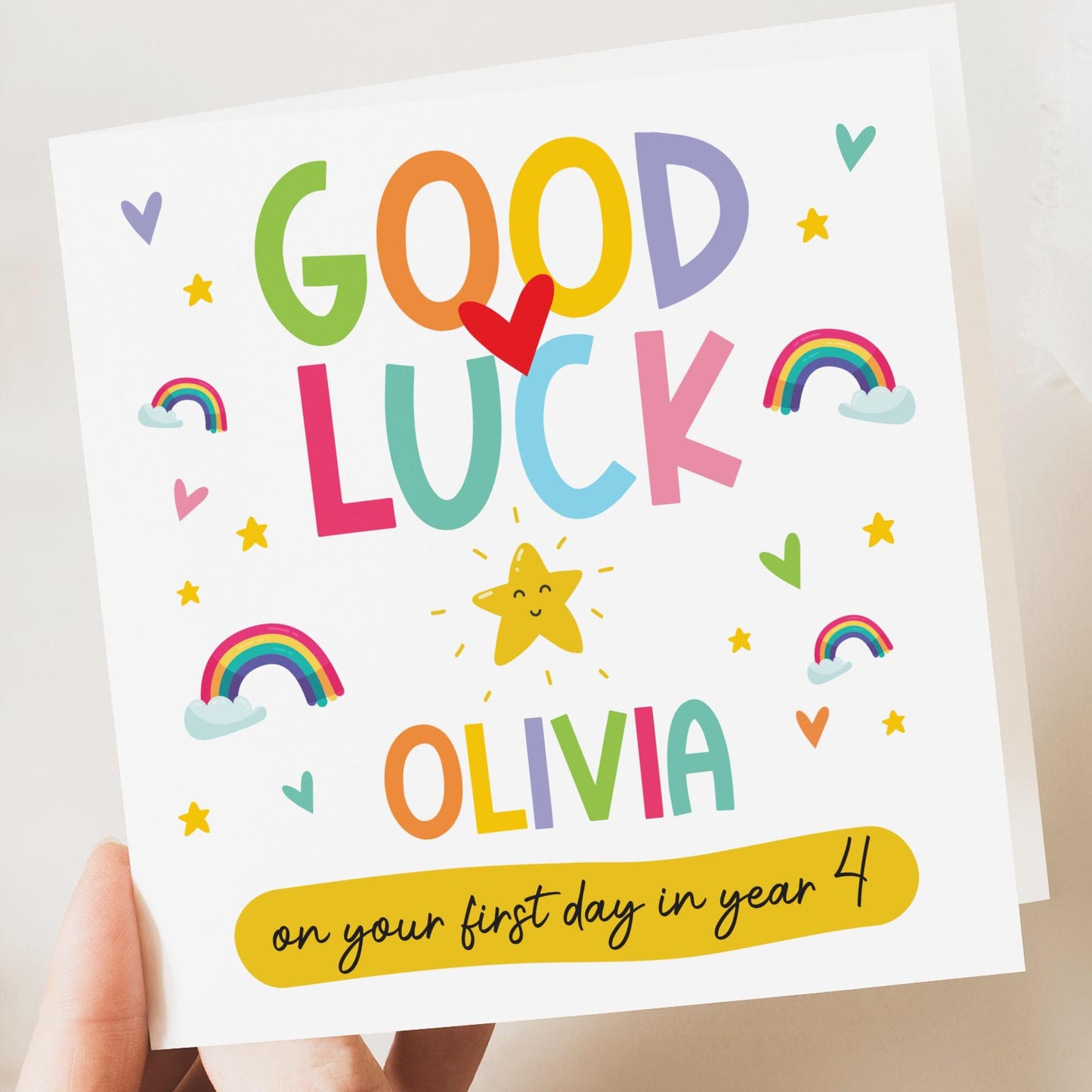 First day at School Card, First day of Secondary School, Back to school card, New School Card, Personalised good luck card