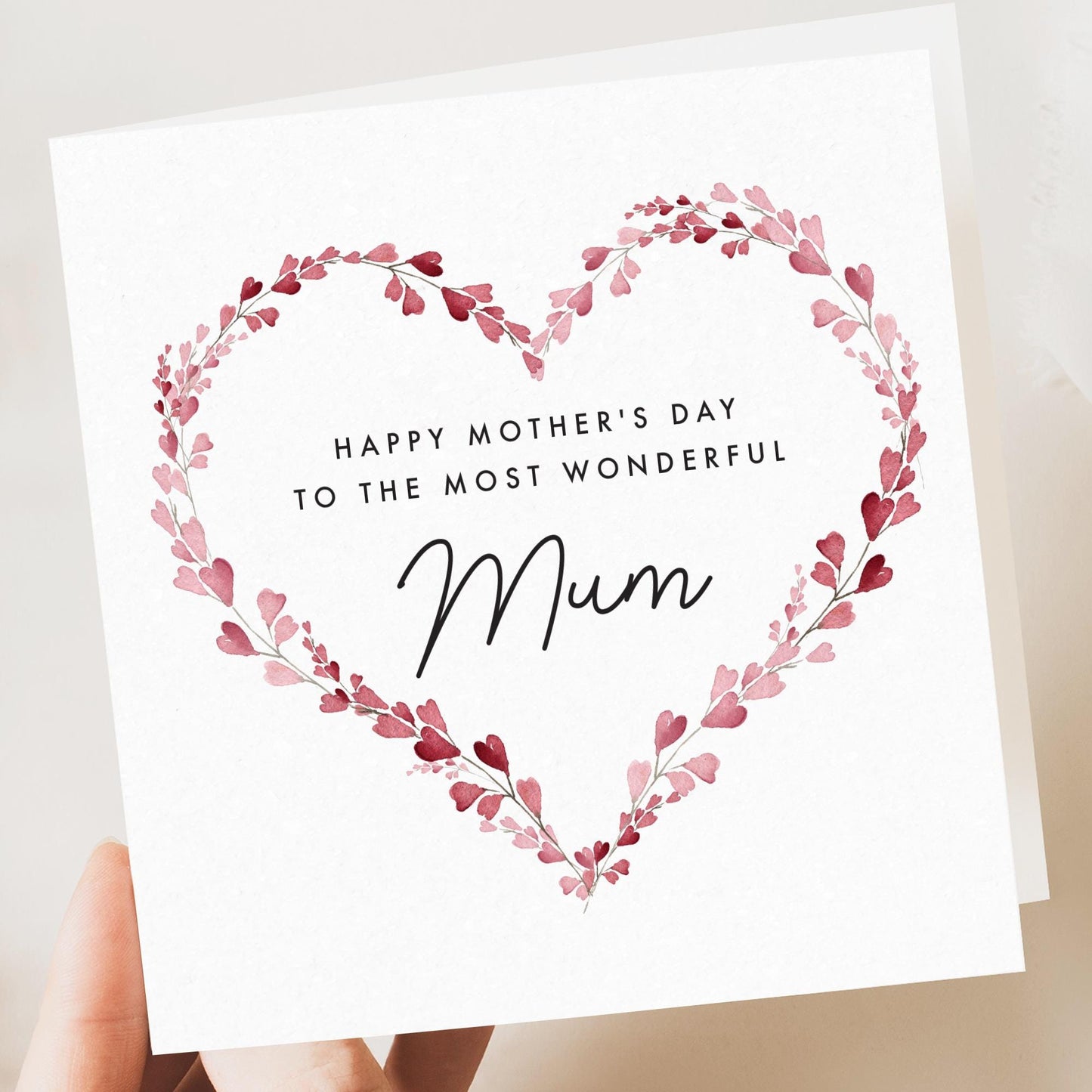 Heart mothers day card