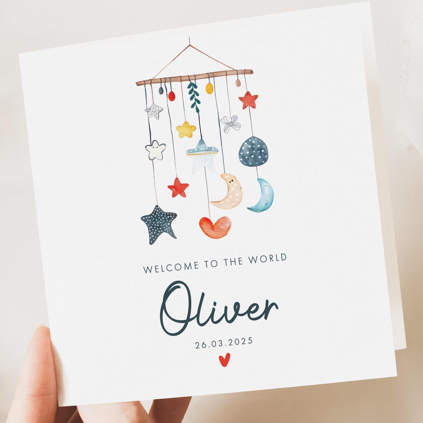New Baby Card, Safari Welcome to the World Card, Personalised Newborn Baby Boy, Baby Girl Gift, Granddaughter Baby Card, Grandson, Nephew