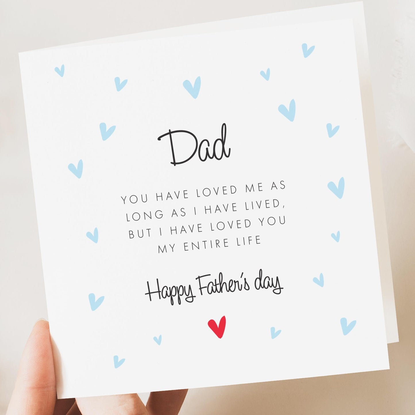 Fathers Day Card for Dad, Fathers Day Card from Daughter, Fathers Day Card for Him, Simple Fathers Day Card, Hearts Fathers Day Card