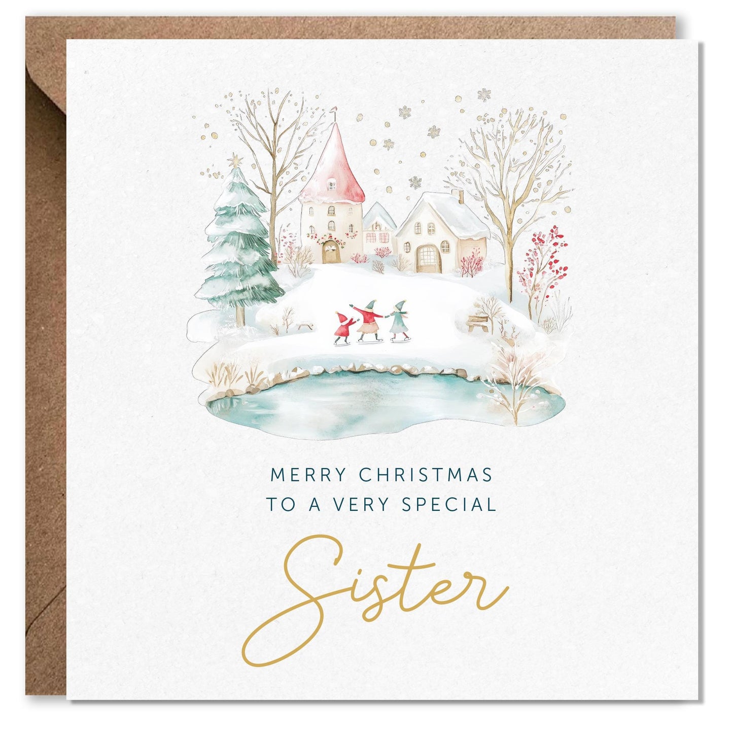 Daughter Christmas Card, Granddaughter Christmas, Niece Christmas card, Sister card, Nan card, Snow scene