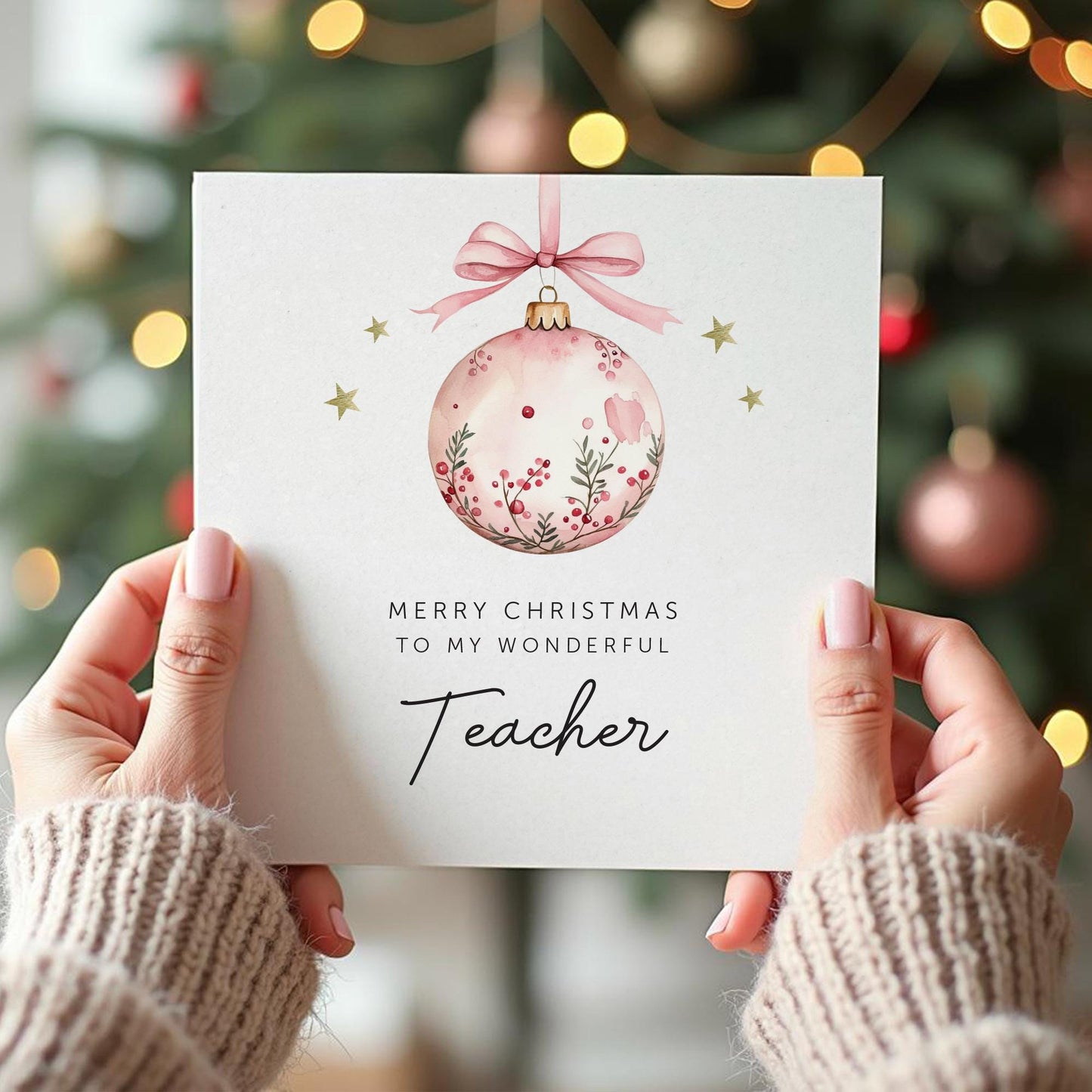 Christmas Card, Personalised Christmas Card for teacher, Teacher Christmas Card, Thank you Teacher Christmas Card