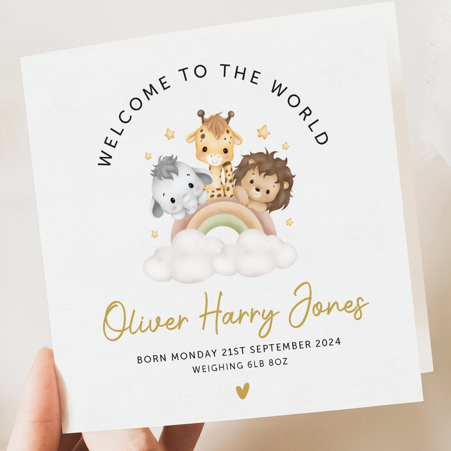 New born baby personalised cards