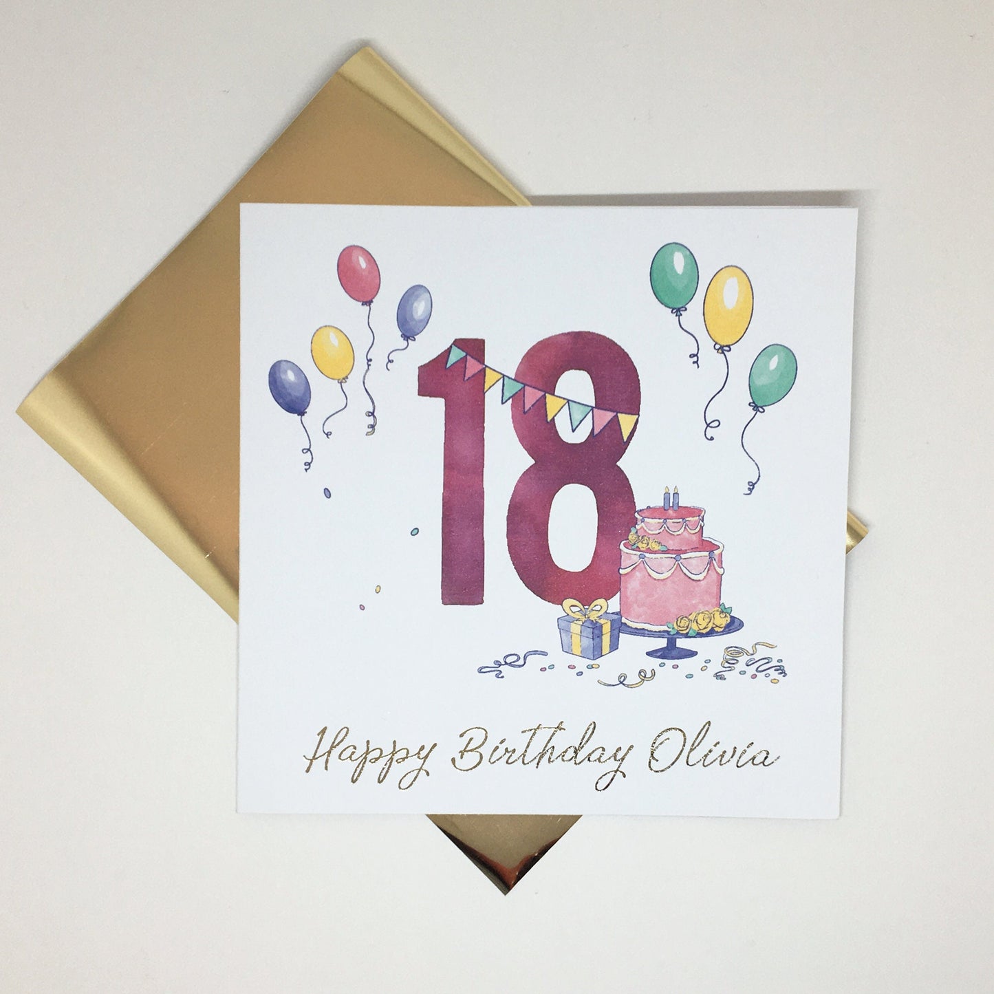 Personalised Birthday Card, Watercolour, Choose your year