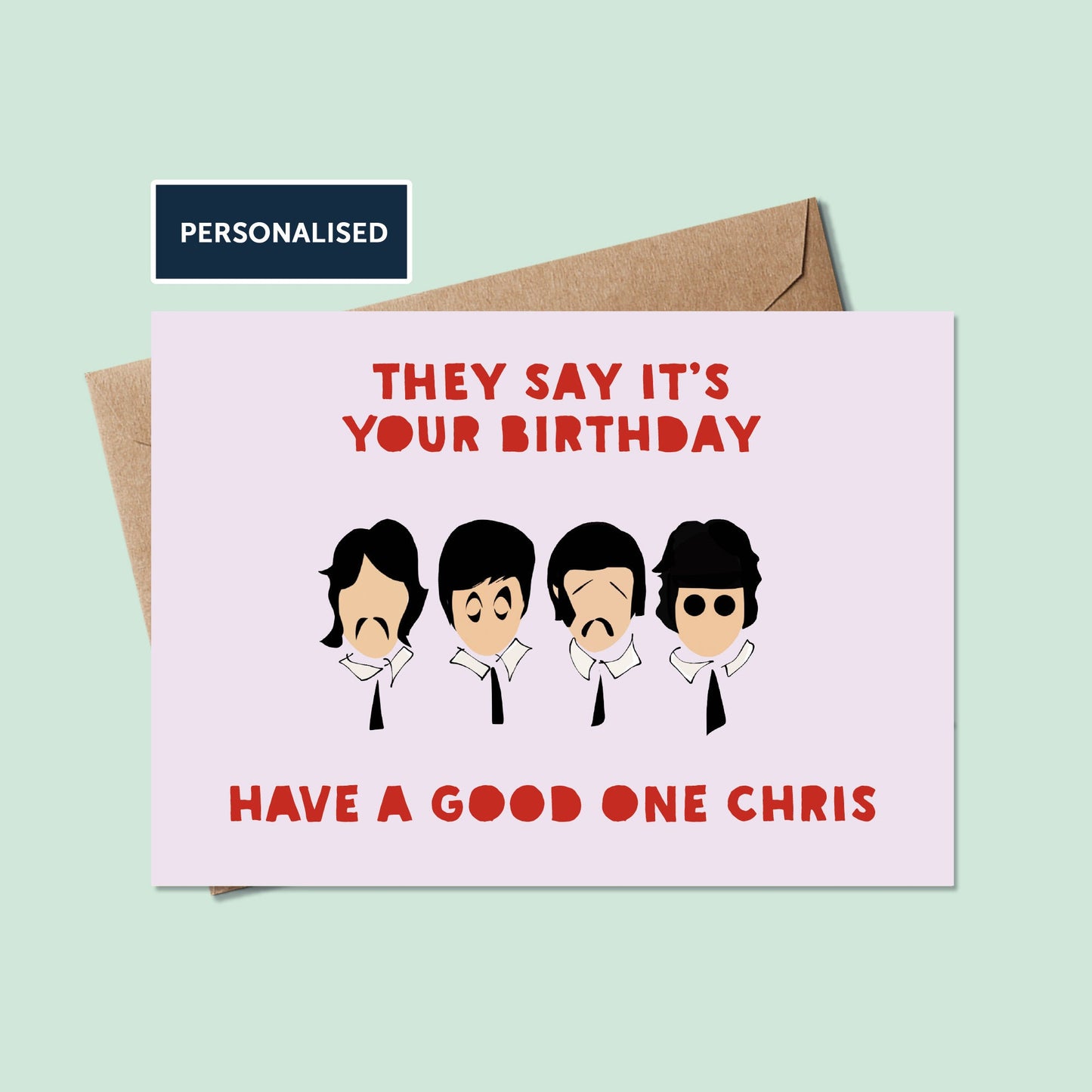 Beatles Birthday Card - Personalised