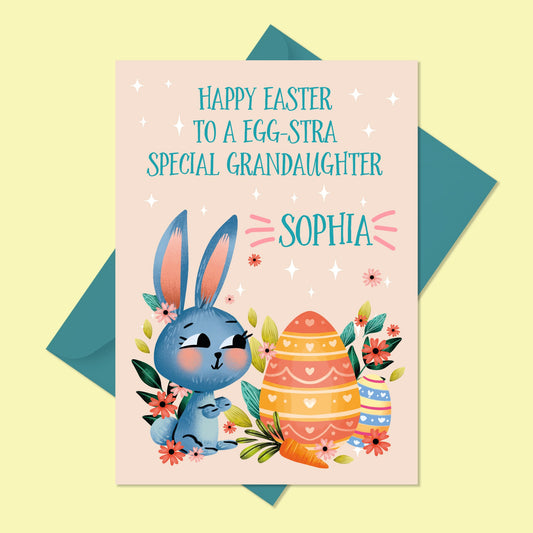 Personalised Easter card for Granddaughter - Personalised Easter cards for Daughter - Personalised Easter cards for Niece - Girls Easter