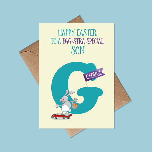 Personalised Easter cards for Grandson - Personalised Easter cards for Son - Personalised Easter cards for Nephew - Boys Easter Cards