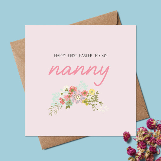 Happy 1st Easter card for nanny - Personalised Easter cards for Nanny - Personalised Easter cards for Nan - Easter cards for her