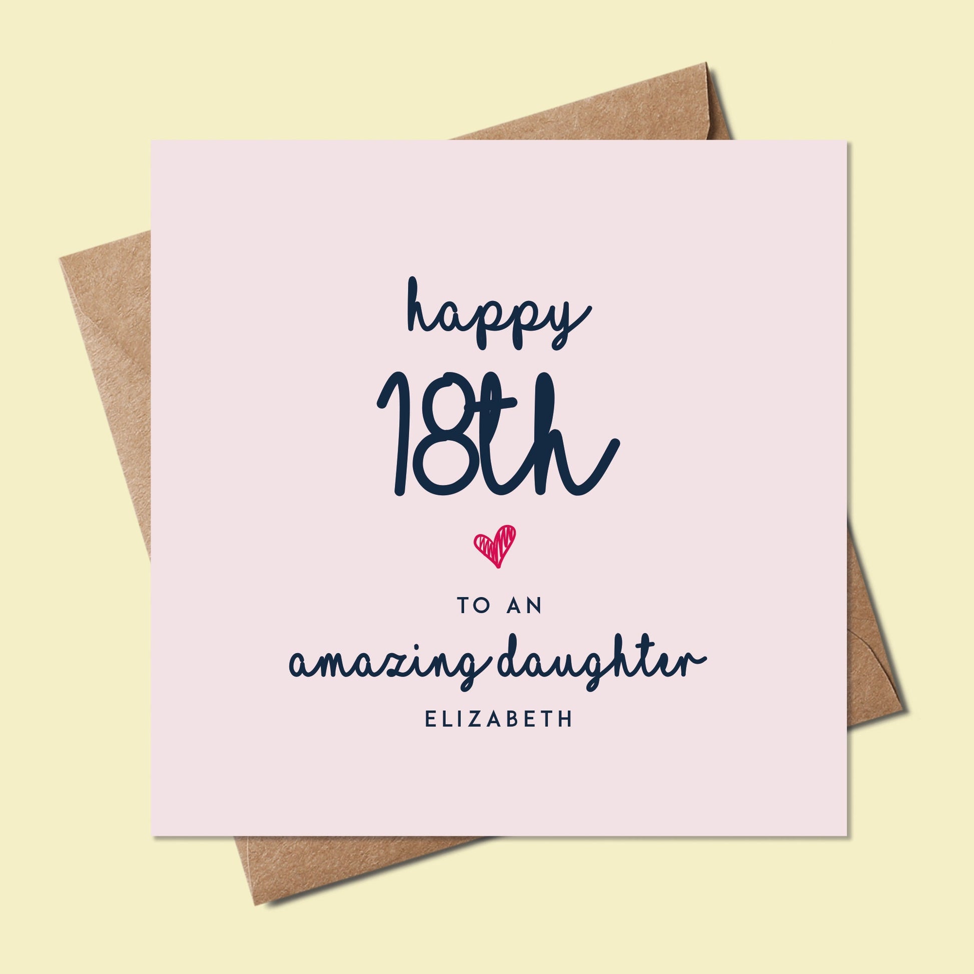 Daughter 18th Birthday Card Personalised