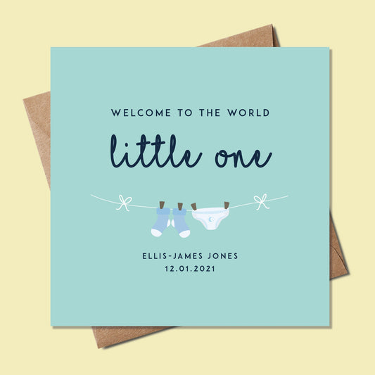 Newborn Baby Boy Card, Personalised Newborn Baby Card, Personalised Newborn card for Boy, Newborn Boy Card