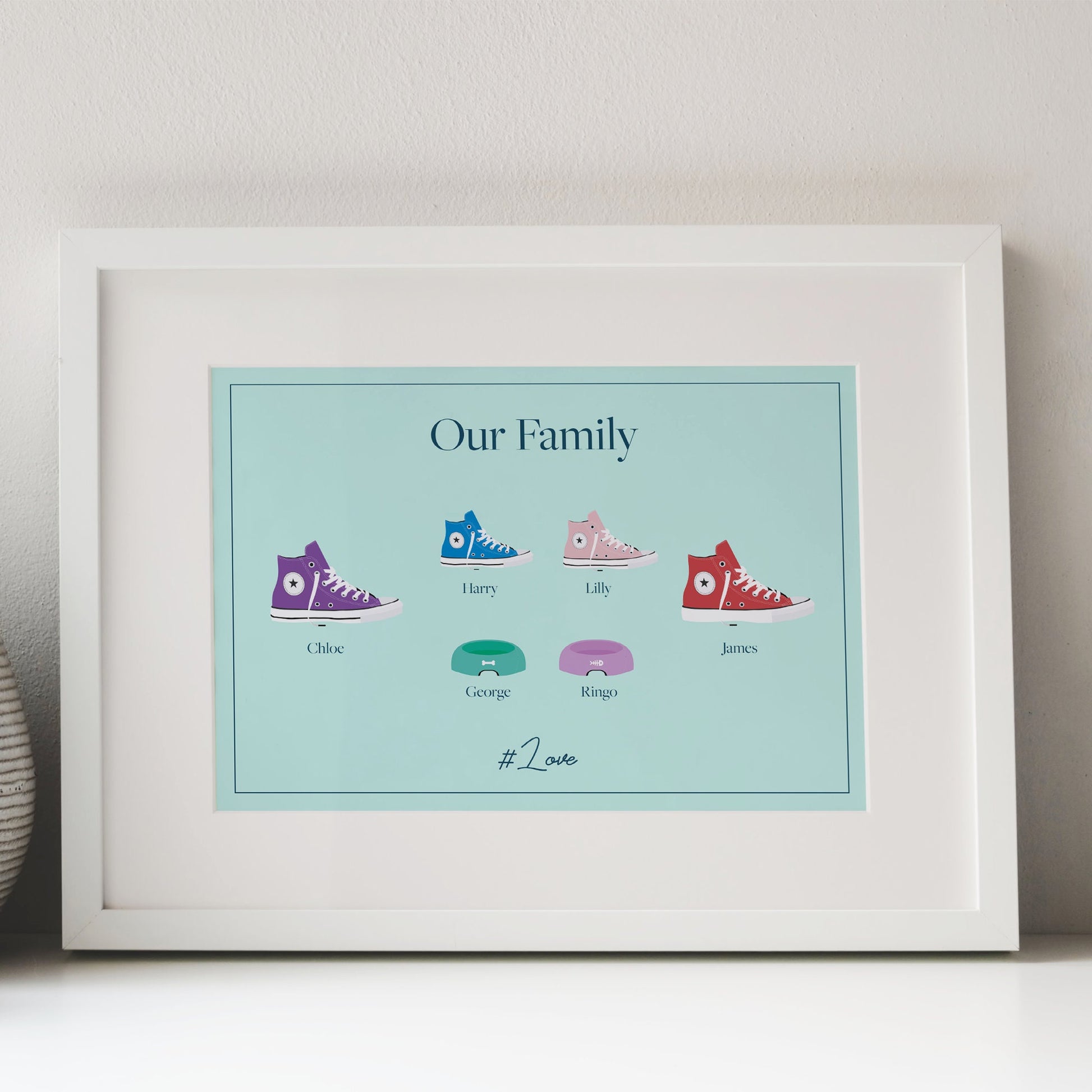 Personalised Family Print, Personalised Gift for friend, Family Tree Gift, Fathers Day Gift, Birthday Gift for her, April Birthday Gift