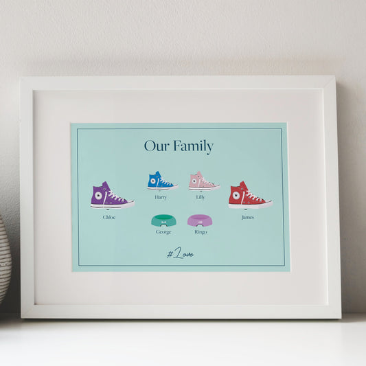 Personalised Family Print, Personalised Gift for friend, Family Tree Gift, Fathers Day Gift, Birthday Gift for her, April Birthday Gift