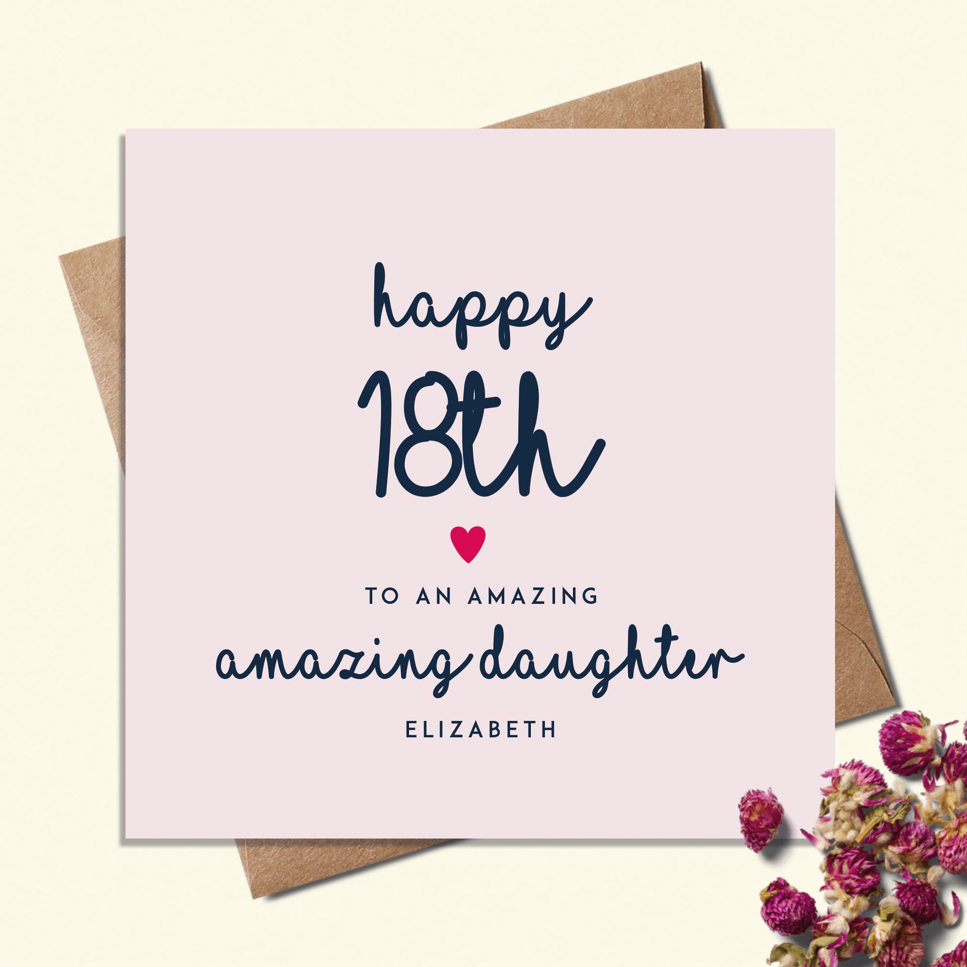 Daughter 18th Birthday Card Personalised