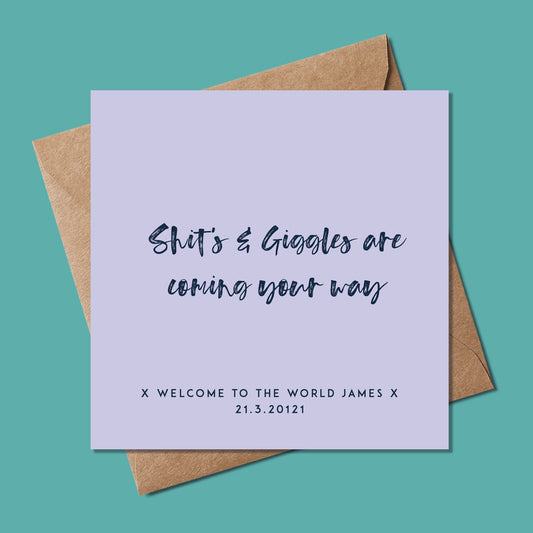 Newborn Baby Card Personalised Funny Boy