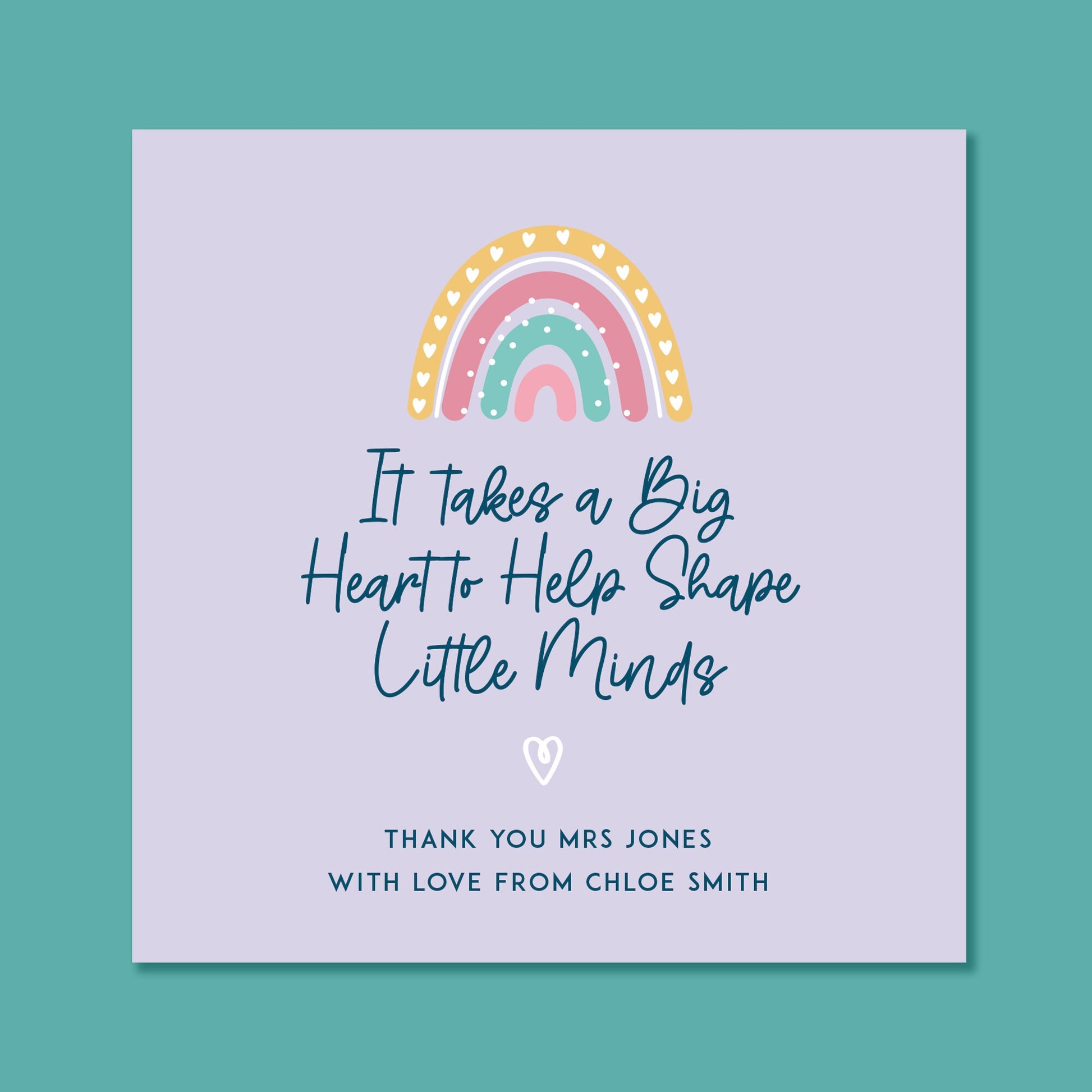 Personalised Thank You Teacher Card