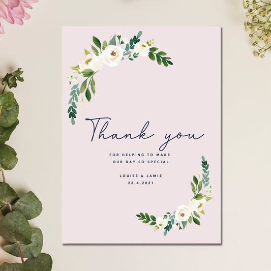 Thank you wedding Card, Personalised Wedding Card, Newlywed married card, wedding card from the bride and groom