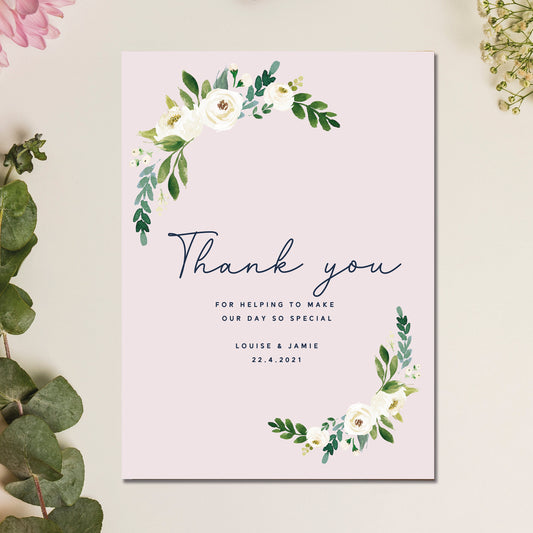 Thank you wedding Card, Personalised Wedding Card, Newlywed married card, wedding card from the bride and groom
