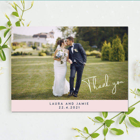 Thank you wedding Card, Personalised Wedding Card, Newlywed married card, wedding card from the bride and groom, wedding photo card