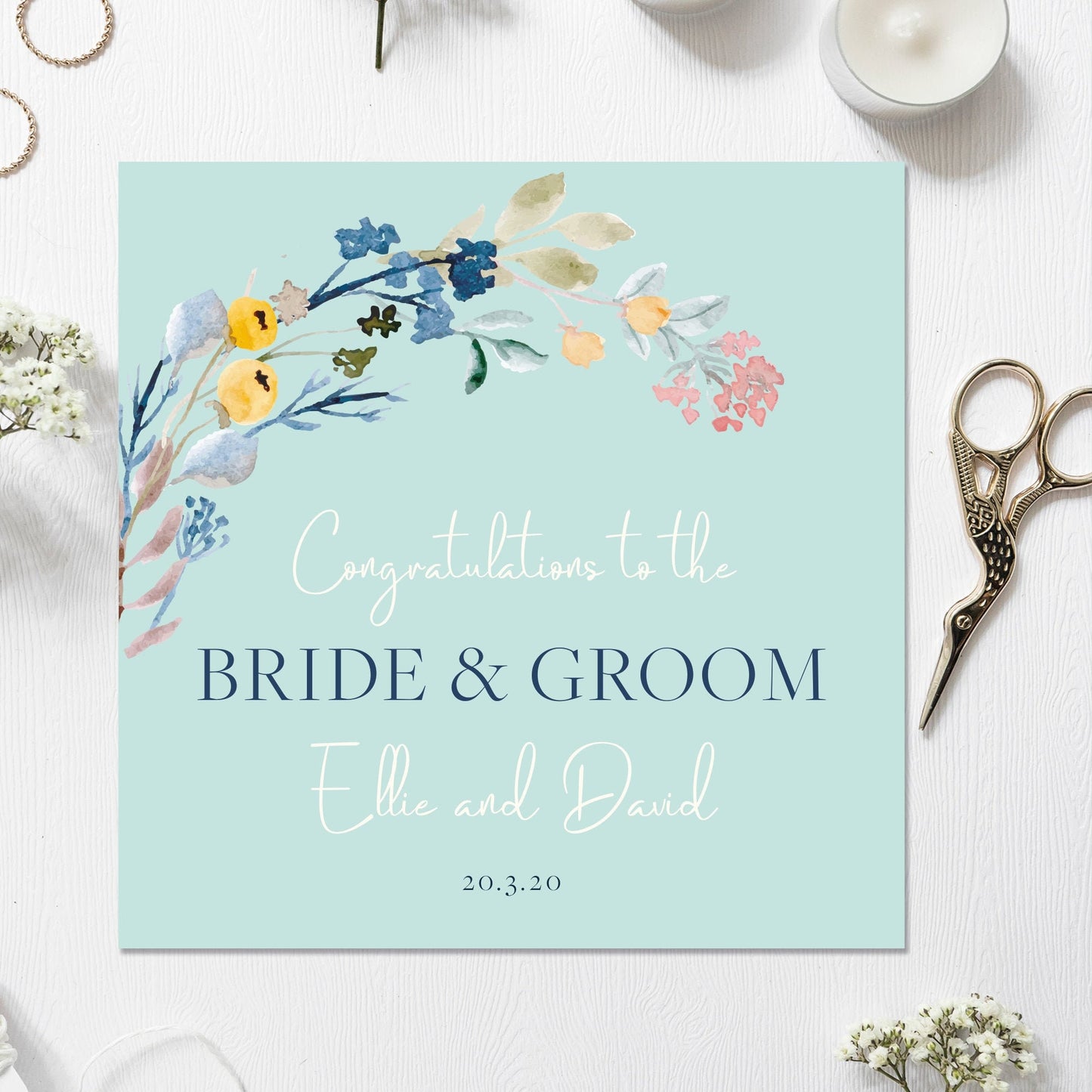 Wedding Card Personalised Blank Inside 135mm