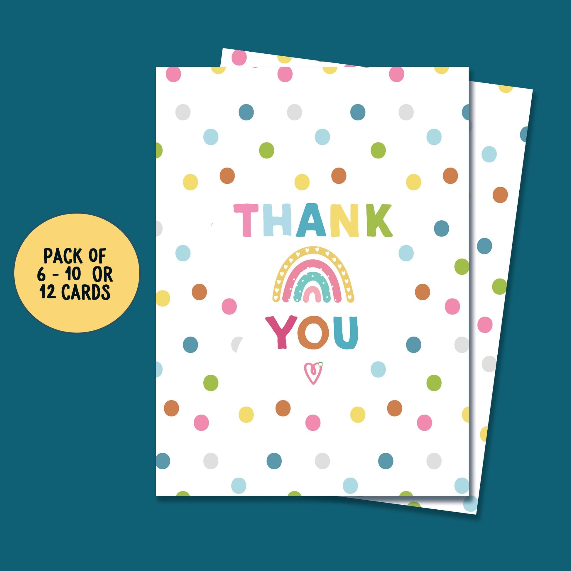 Thank you Cards, Thank you pack of cards, Colourful Thank you cards