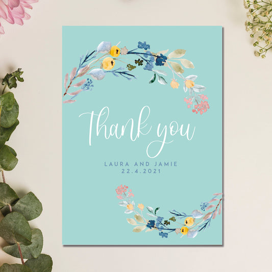 Thank you wedding Card, Personalised Wedding Card, Newlywed married card, wedding card from the bride and groom