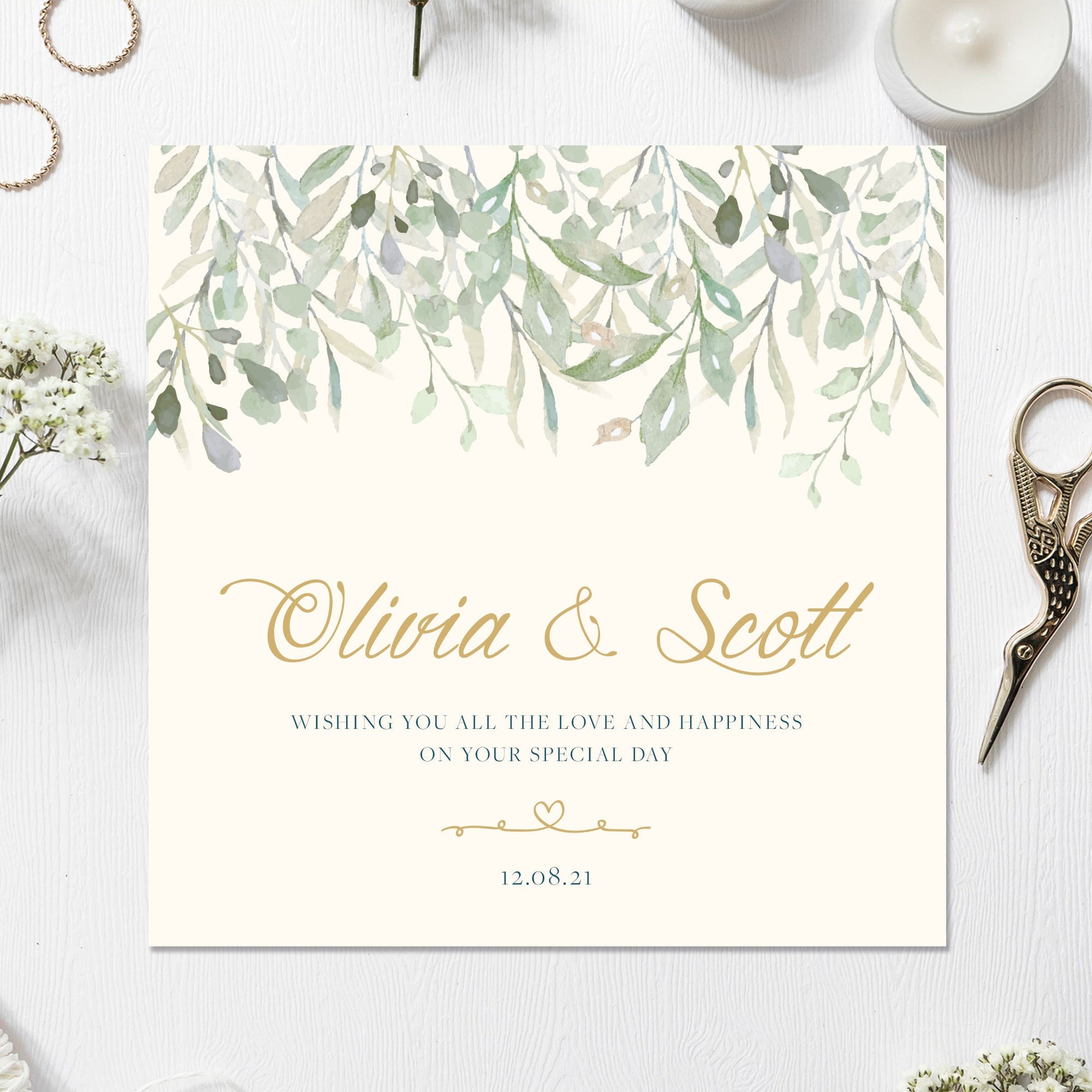 Wedding Card - Personalised Floral Wildflower