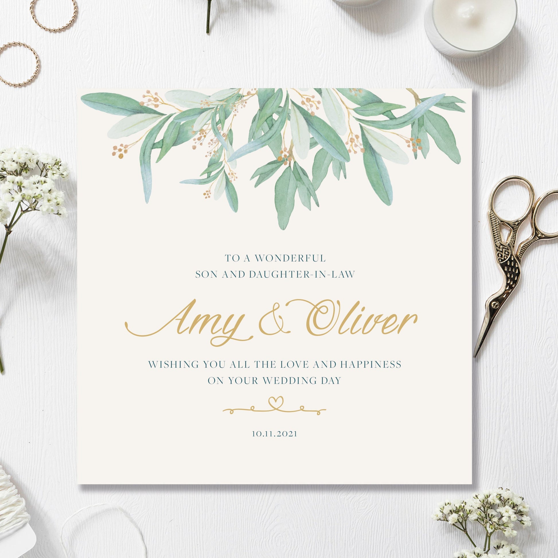 Wedding Card - Son & Daughter-in-law Personalised