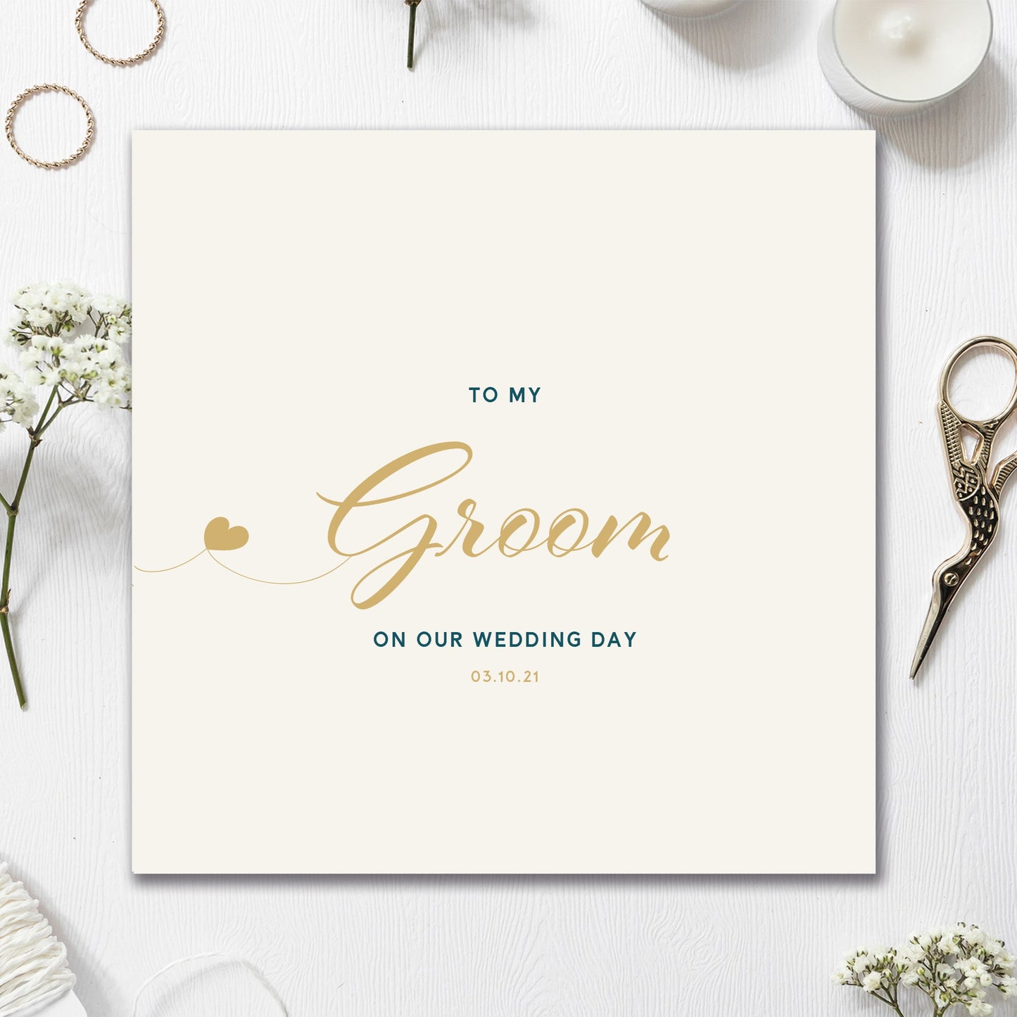 Wedding Card 135mm x 135mm Blank Inside