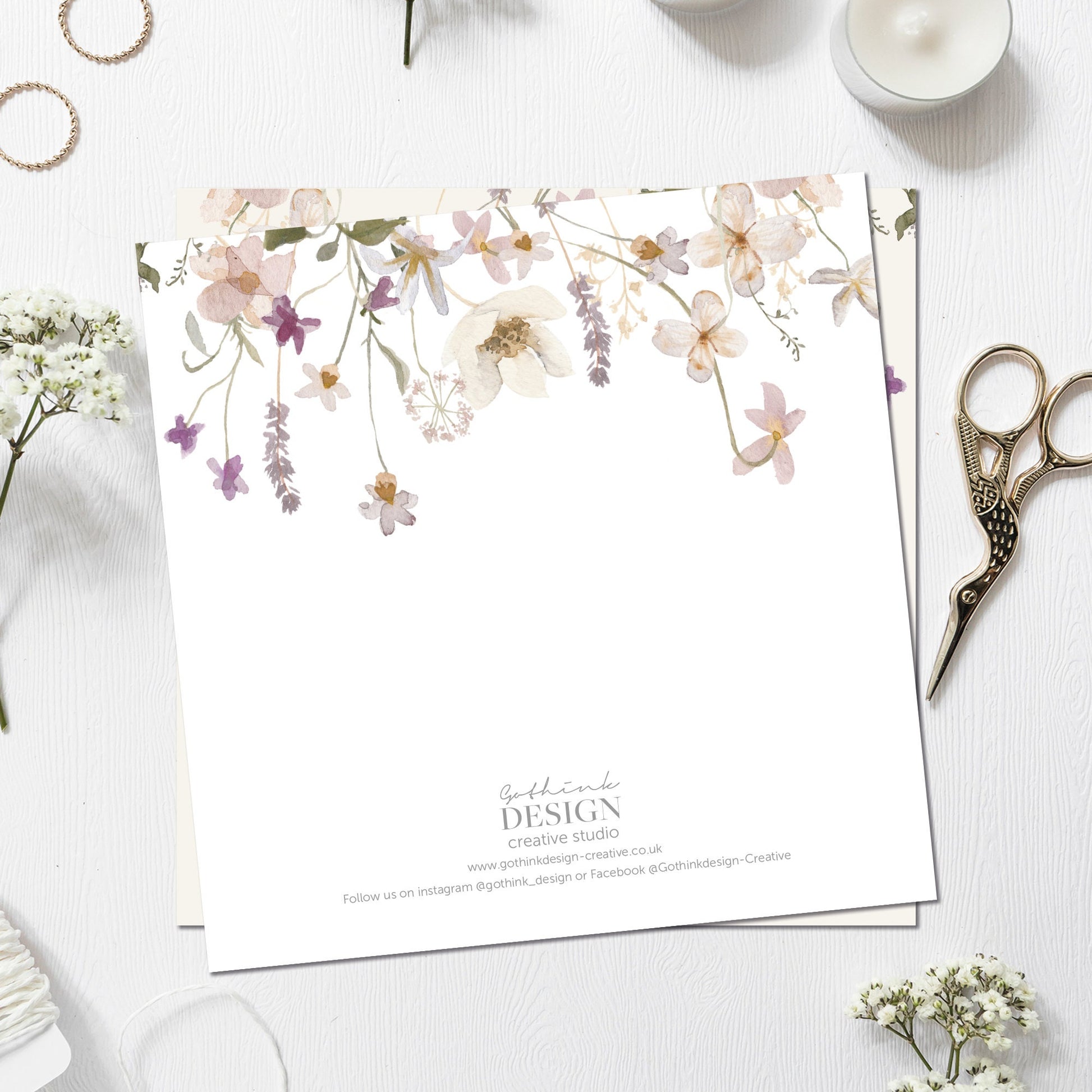 Wedding Card Personalised Floral Bride Groom