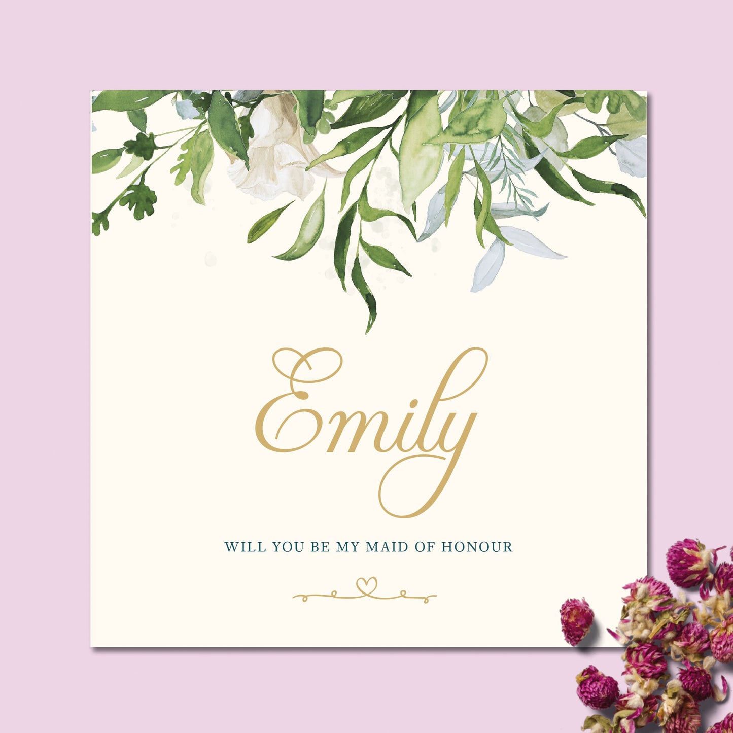 Maid of Honour Card - Personalised Elegant