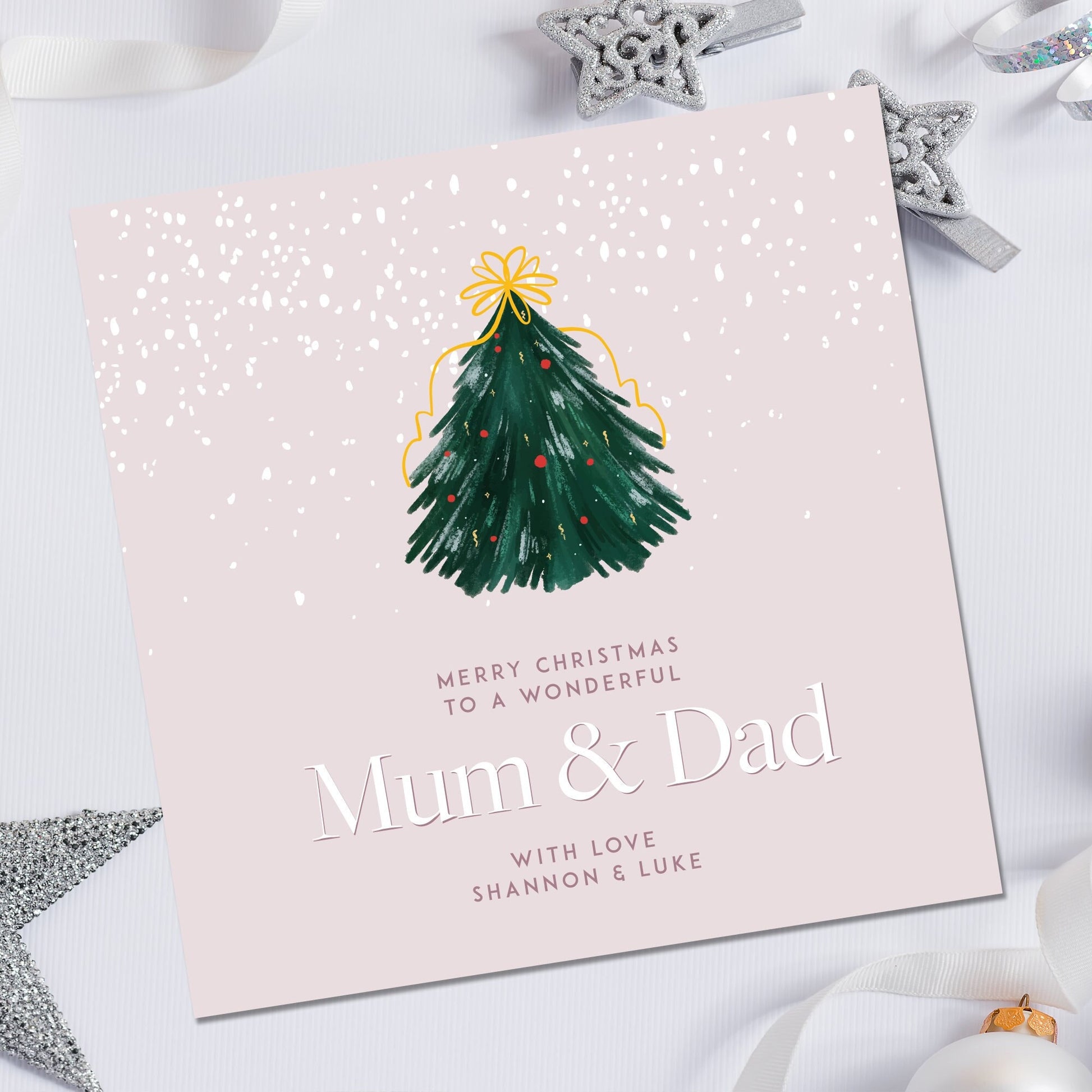 Christmas Card for Mum and Dad - Personalised