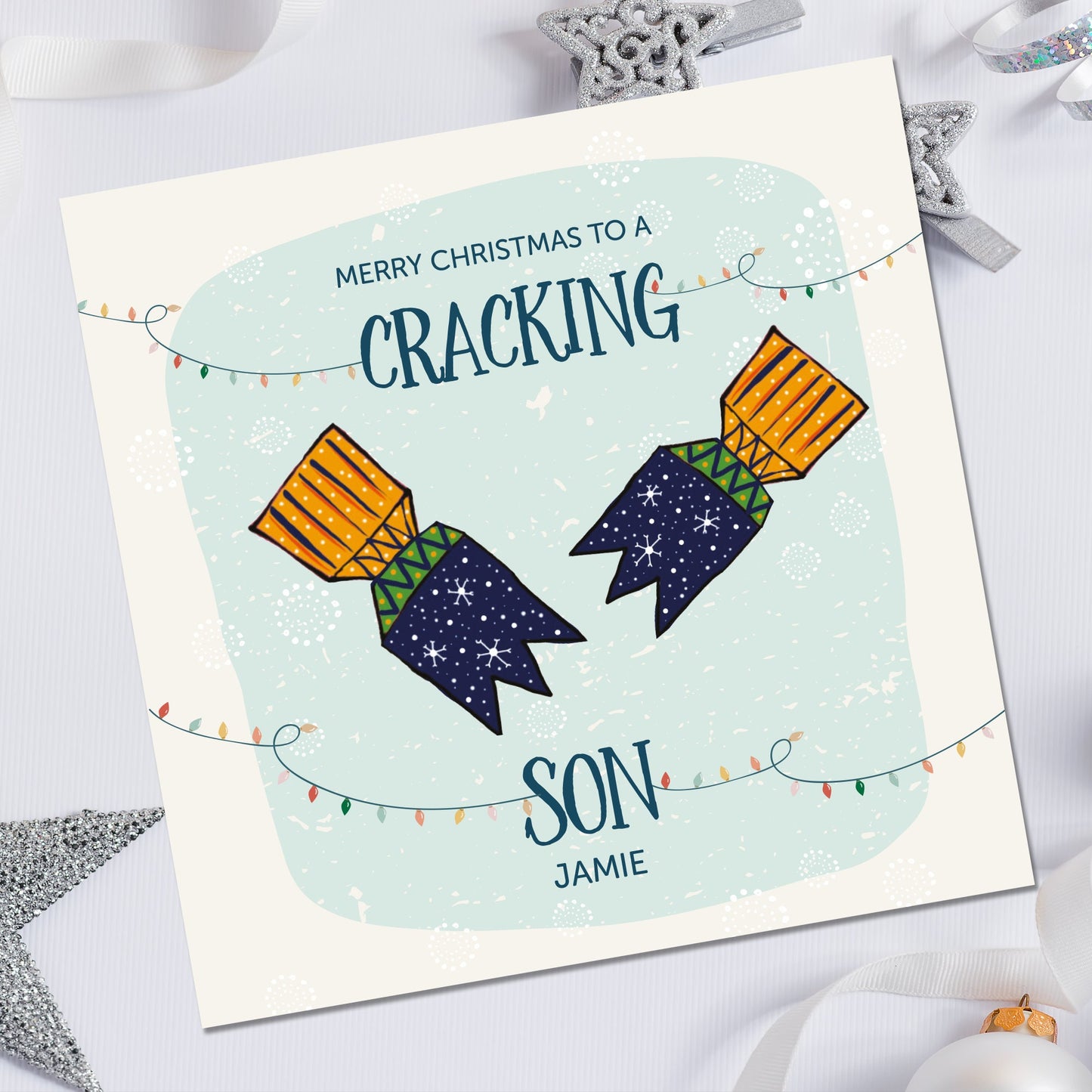 Personalised Christmas Card - Son 135mm Square