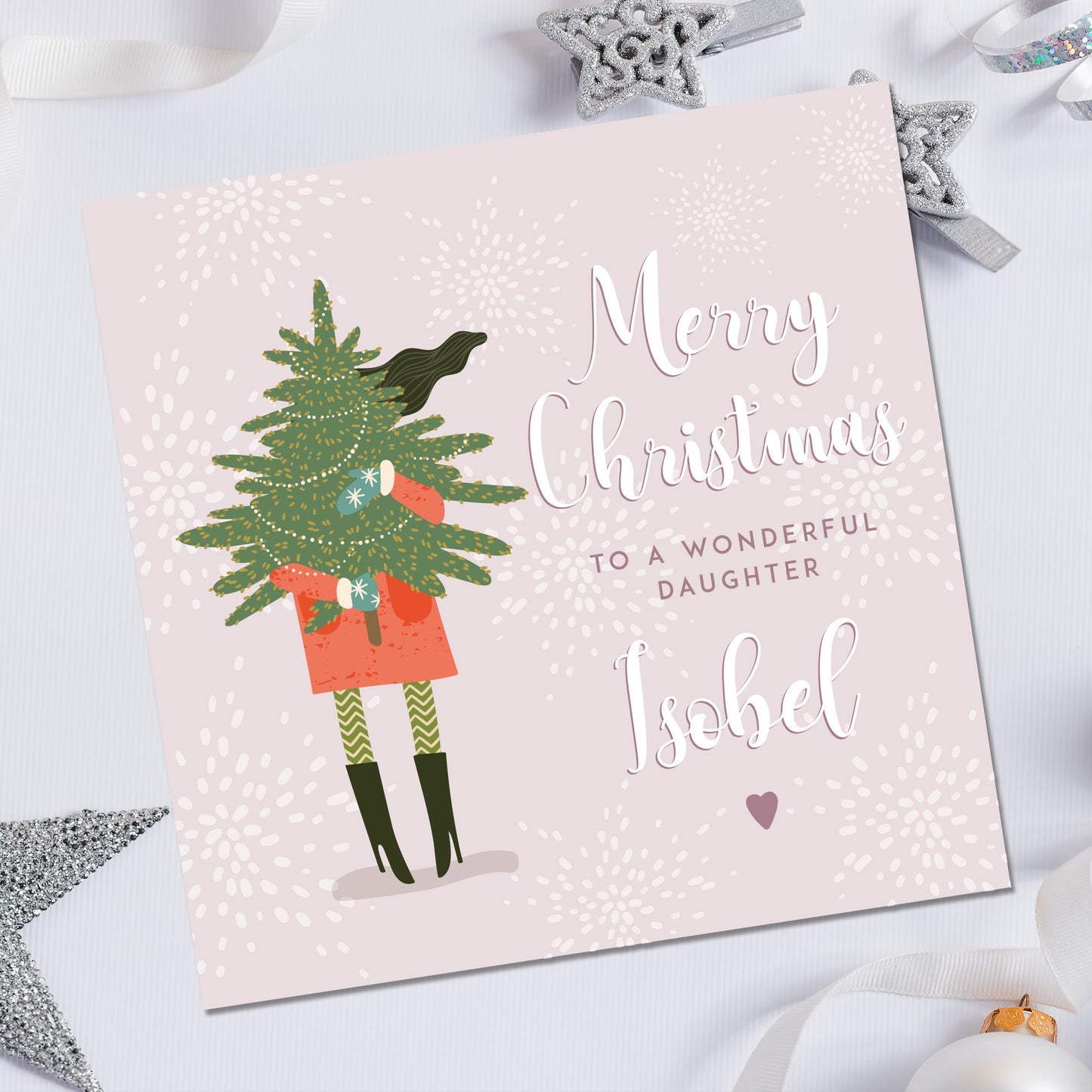 Girls Christmas Card, Personalised Christmas Card for Daughter, Daughter Christmas card, Niece Christmas card, Granddaughter Christmas card