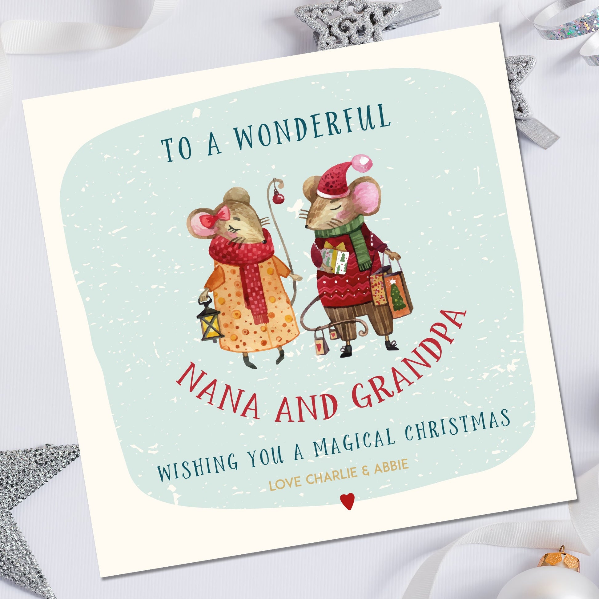 Christmas Card for Grandparents | Christmas Card for Mum and Dad, | Mum & Dad Christmas card | Nan and Grandad Christmas Card