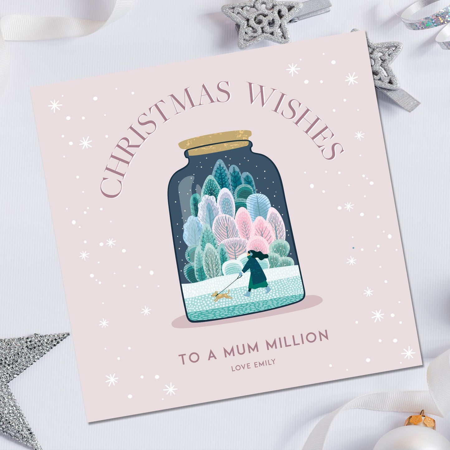 Christmas Card for Mum - Personalised 14.8cm