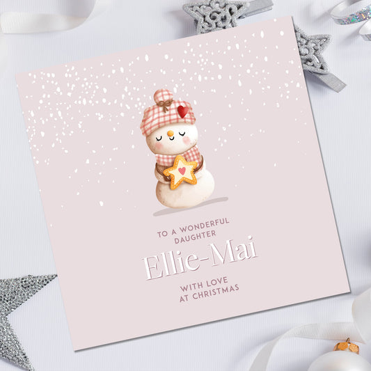 Girls Personalised Christmas Card