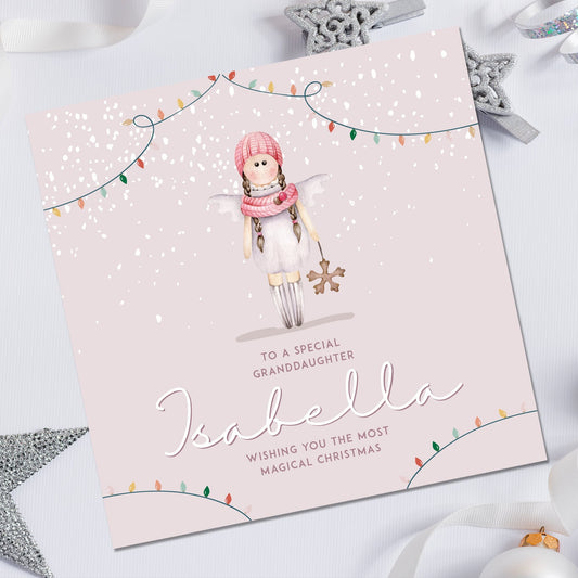 Girls Personalised Christmas Card