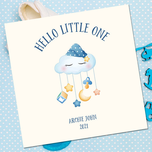 Personalised New Born Baby Card, baby boy card, new baby gift, welcome to the world New Baby Card, new baby gift, watercolour theme
