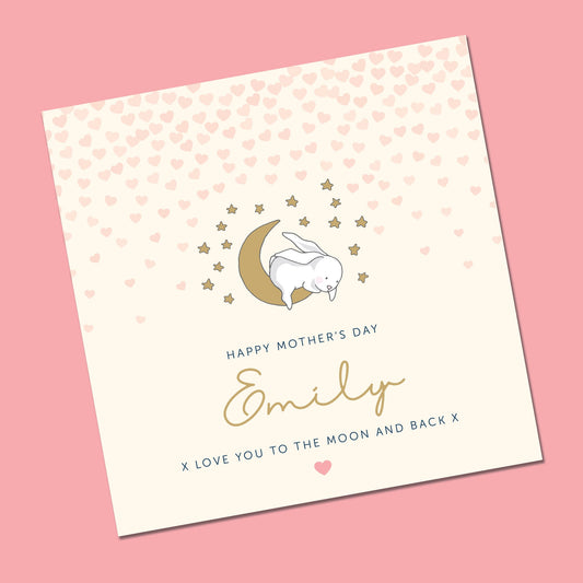 Love you to the moon and back, mothers day card from husband, Happy Mothers Day Card, Mothers Day Card For mum, mothers day card for wife