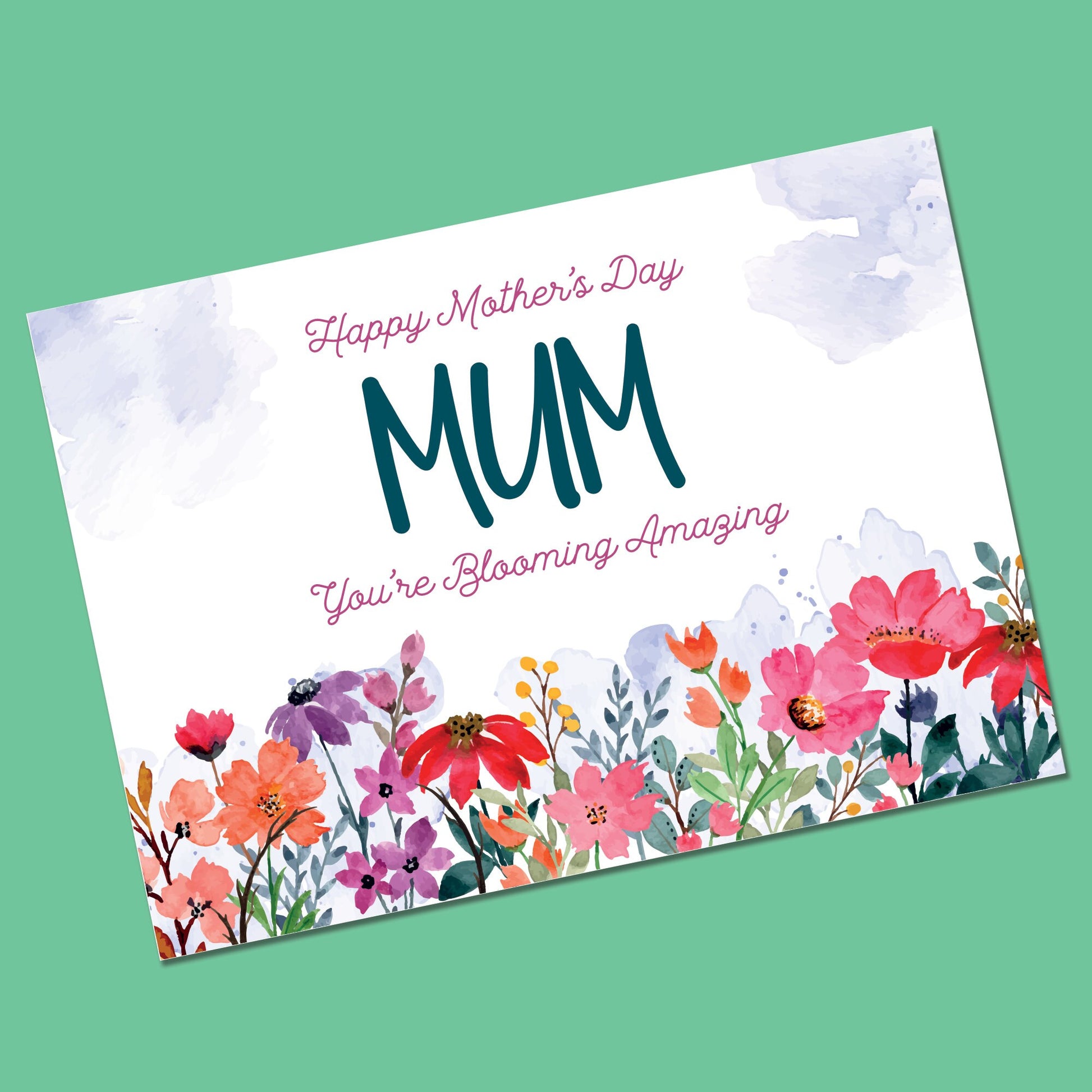 Mother's Day Card - Happy Mother's Day - Handmade Mothers Day card. Mothering Sunday Floral. Flowers Mom, Mommy, Mum, Mummy