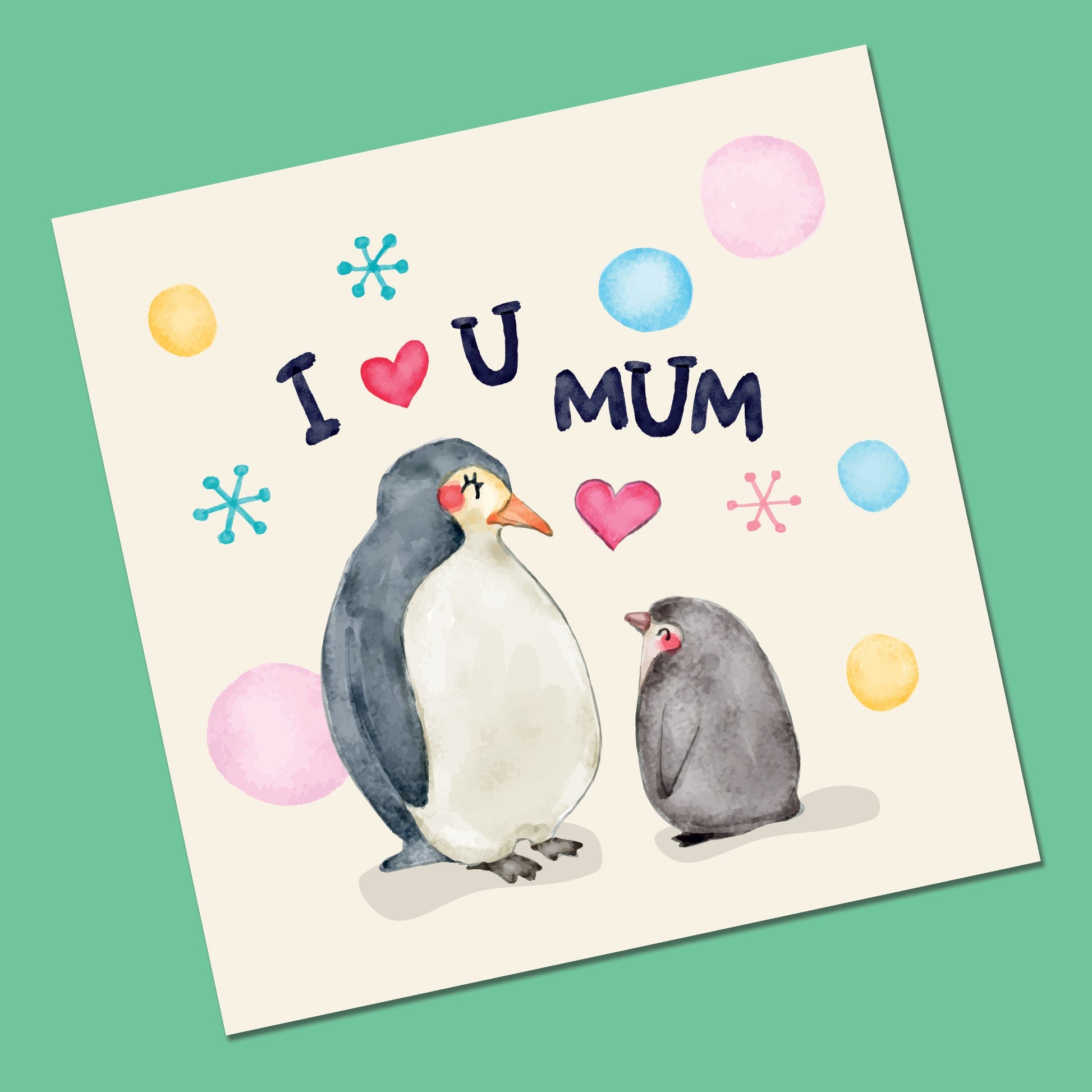 Mother's Day Card | Mothers Day Card | Penguin Mothers Day Card | Mummy Mothers day card | Card from Daughter | Card for Nana
