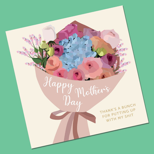 Funny Floral Mother's Day Card - Thanks a Bunch