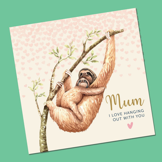 Mother's Day Card | Mothers Day Card | Sloth Mothers Day Card | Mummy Mothers day card | Card from Daughter | Card for Nana