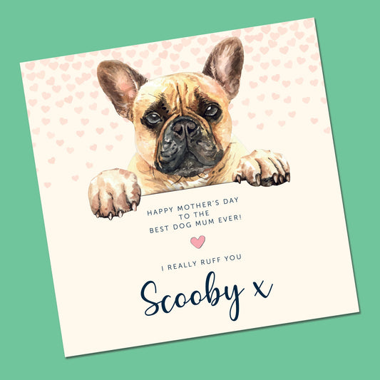 Dog mum, Mothers day card, Personalised, Cockerpoo, Shih tzu, Frenchie mothers day card, dog mum card, mothers day gift from the dog