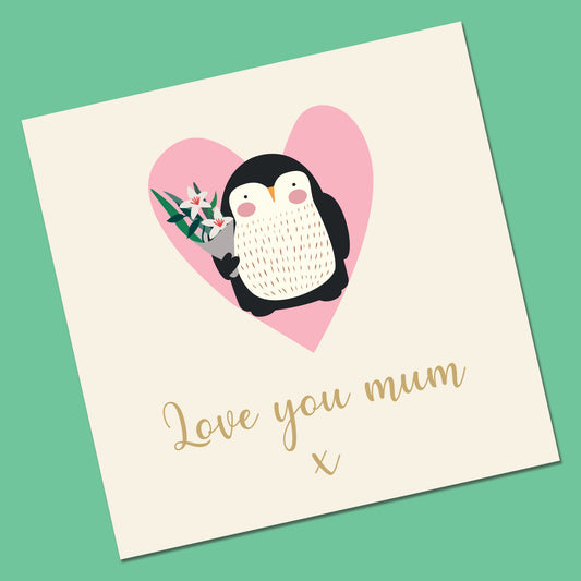 Mother's Day Card | Mothers Day Card | Penguin Mothers Day Card | Mummy Mothers day card | Card from Daughter | Card for Nan