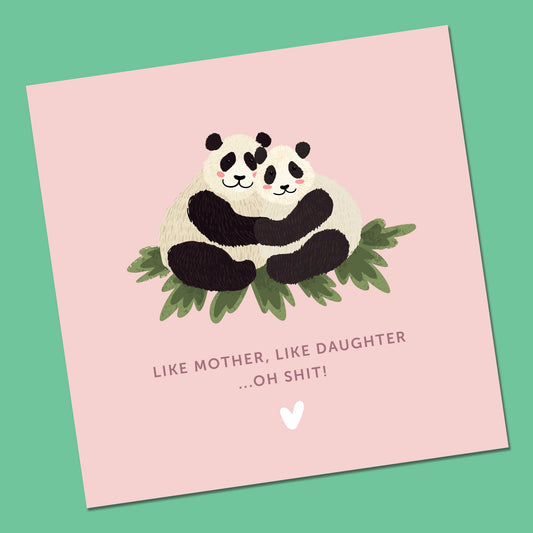 Mother's Day Card | Mothers Day Card | Funny Mothers Day Card with Panda| Mum Birthday day card | Card from Daughter