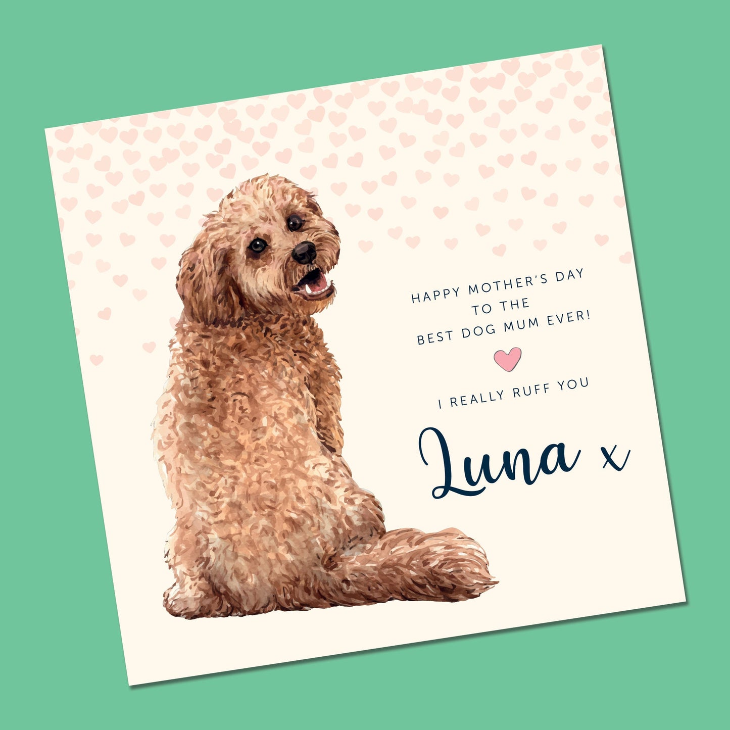 Dog mum, Mothers day card, Personalised, Cockerpoo, Shih tzu, Frenchie mothers day card, dog mum card, mothers day gift from the dog