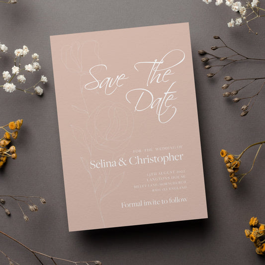 Selina - Simple Elegant, Wedding Invitation, Save the date Wedding, Elegant Wedding Save the date, Modern Wedding invites