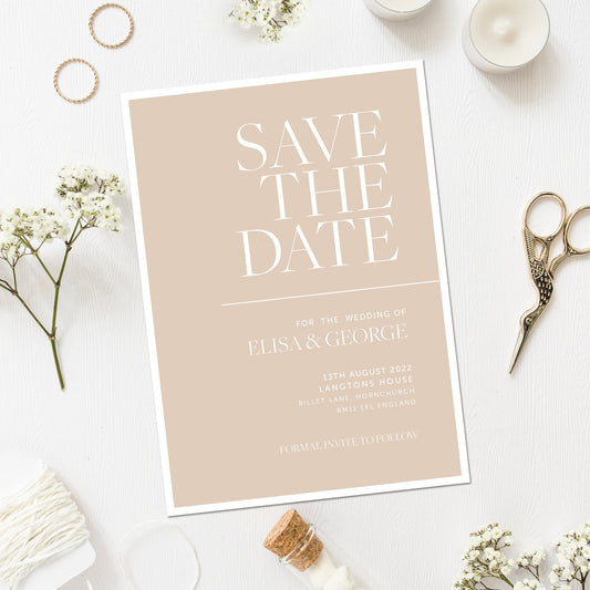 Elisa - Simple Elegant, Wedding Invitation, Save the date Wedding, Elegant Wedding Save the date, Modern Wedding invites
